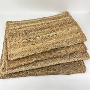 Braided Jute Rectangular Placemats Set of 4